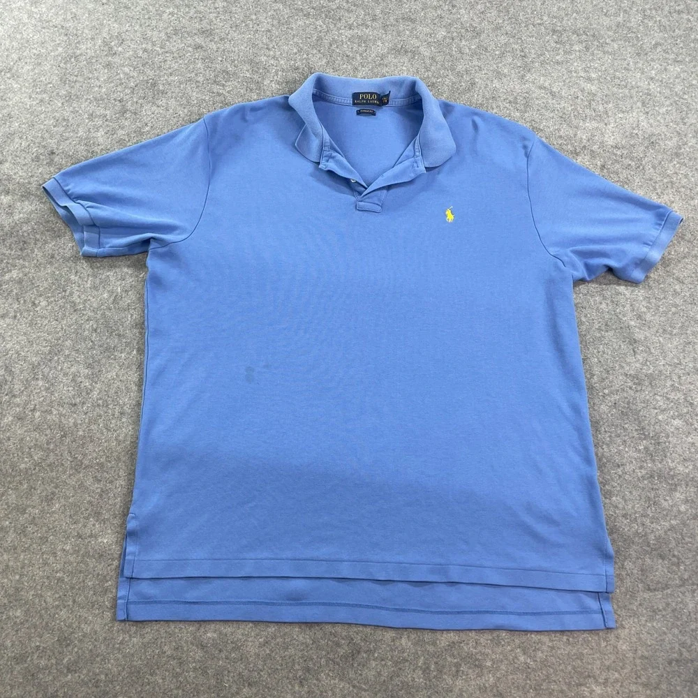 Polo Ralph Lauren Mens Shirt XXL Blue Short Sleeve Classic Fit Prep Cotton